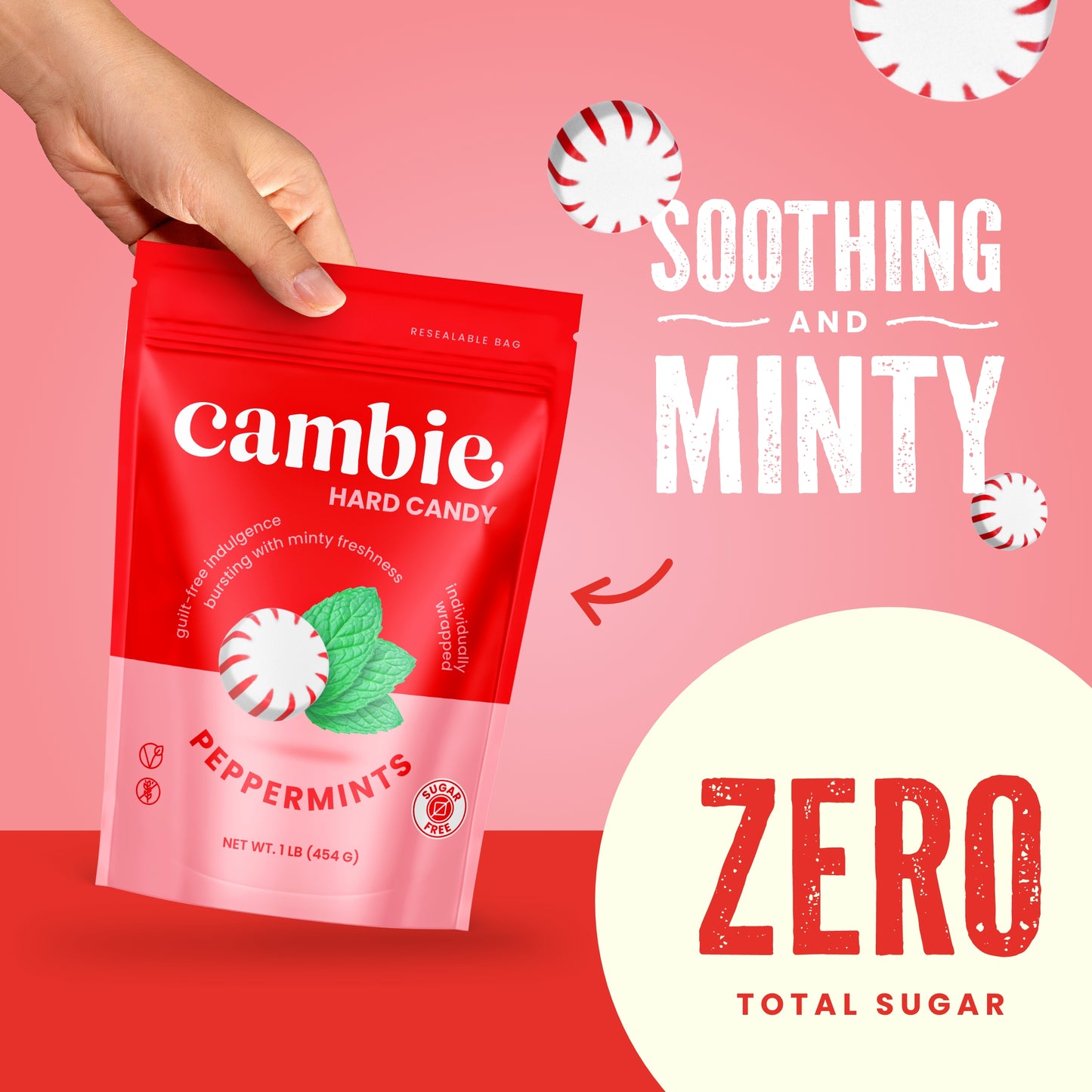 SUGAR FREE PEPPERMINT STARLIGHTS - 1 LB