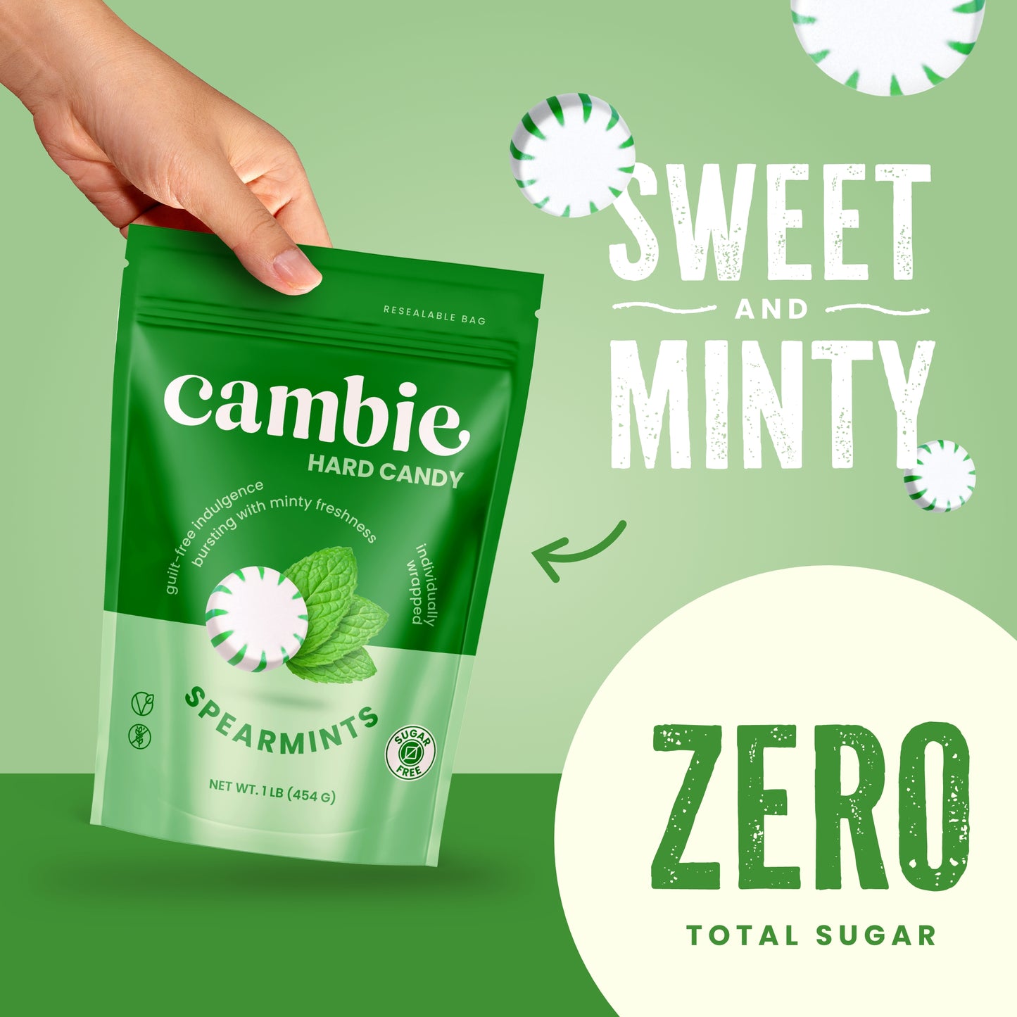 SUGAR FREE SPEARMINT STARLIGHTS - 1 LB