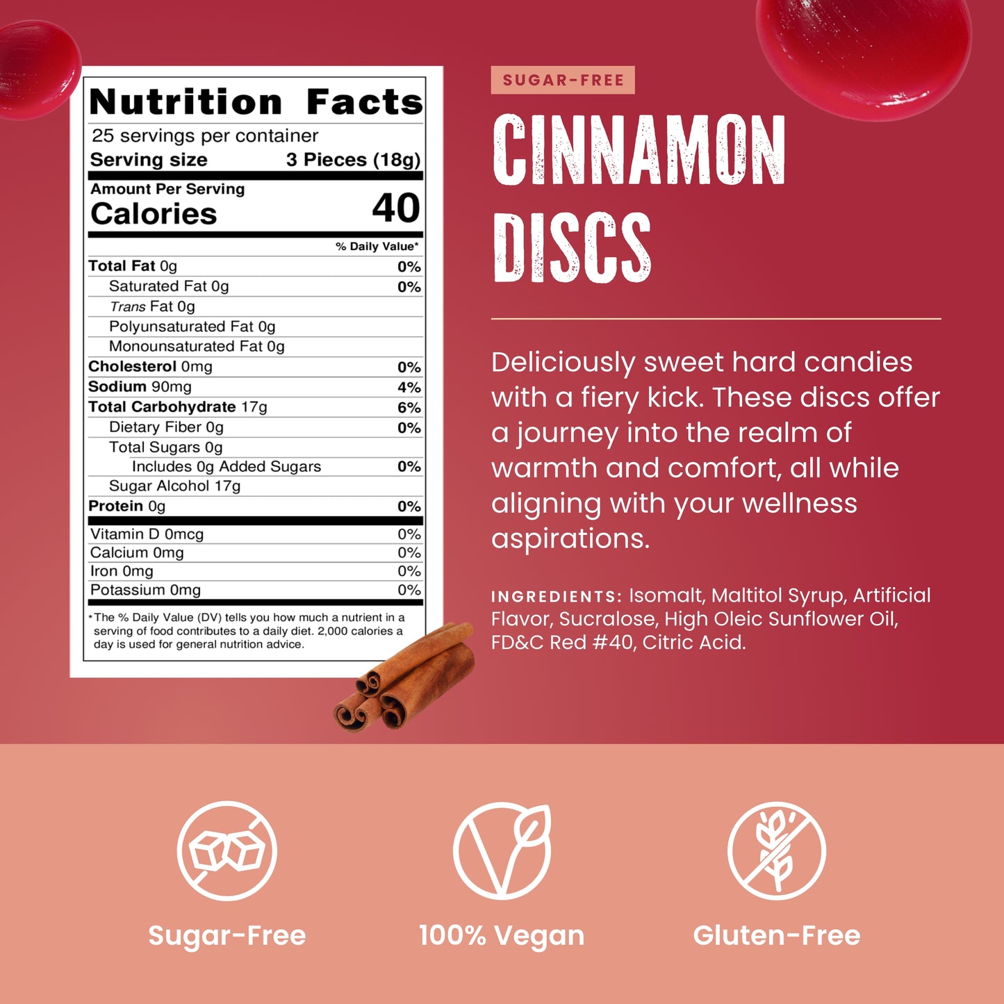 SUGAR FREE CINNAMON DISCS - 1 LB