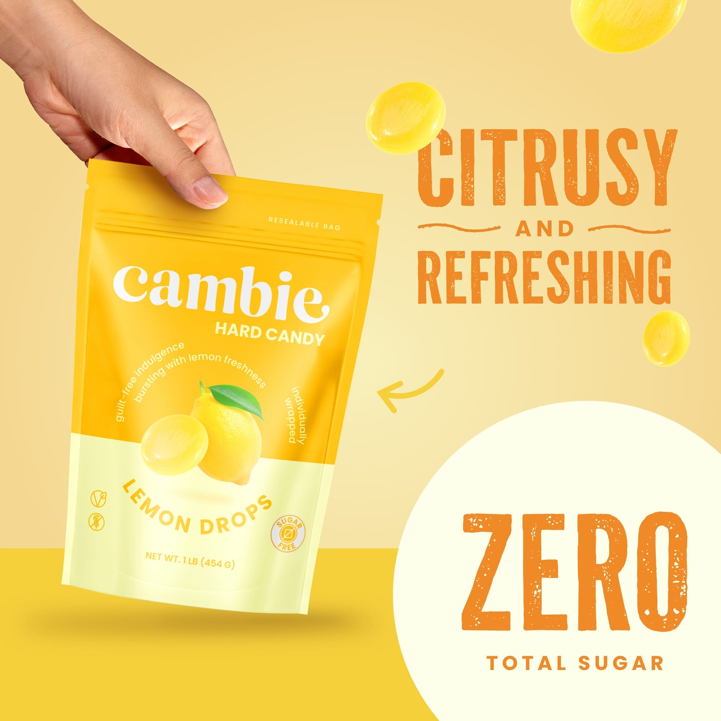 SUGAR FREE LEMON DROPS - 1 LB